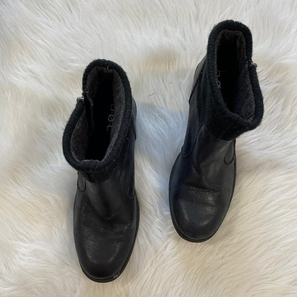 BOC‎ Bendell Black Leather Sweater Ankle Boot 8.5  BROKEN ZIPPER RIGHT - Picture 3 of 8